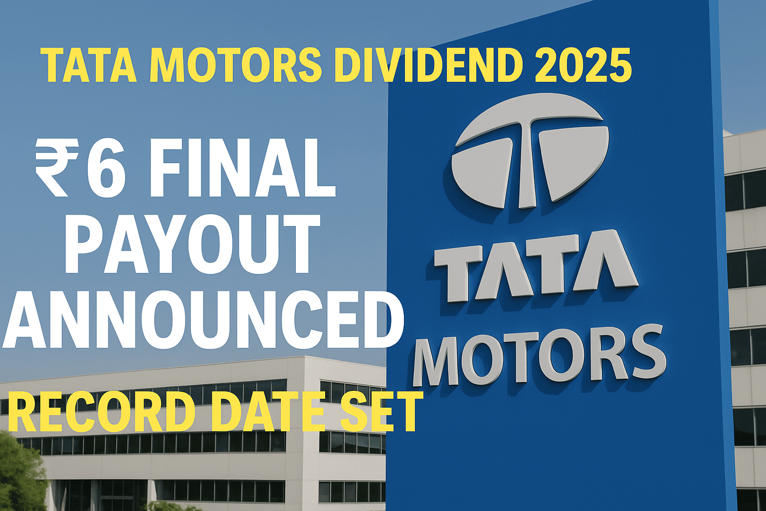 Tata Motors Dividend 2025: ₹6 Final Payout Announced, Record Date Set